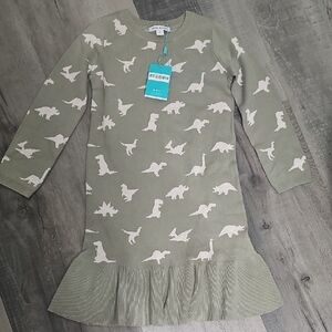 Posh Peanut Teal Tag with Dinosaur Pattern